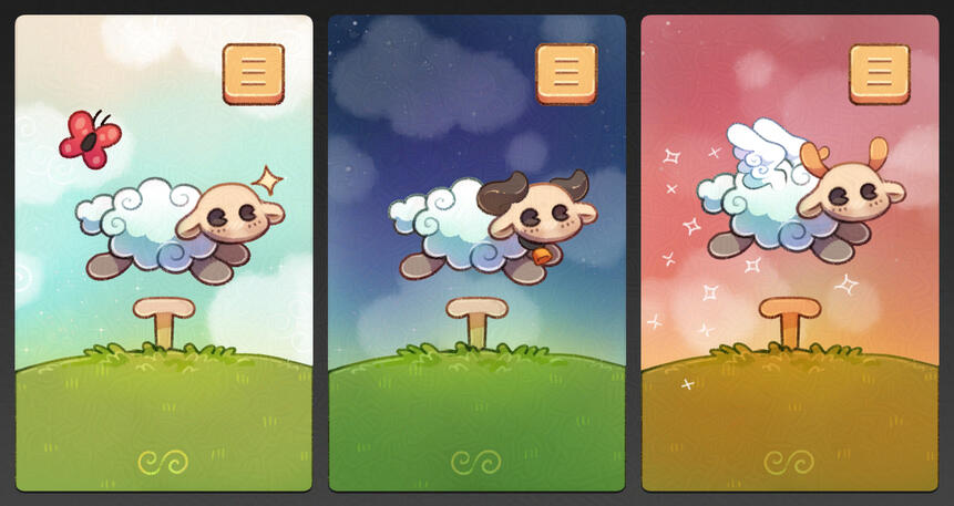 Sleepy Sheepy, a mockup game about counting sheeps.